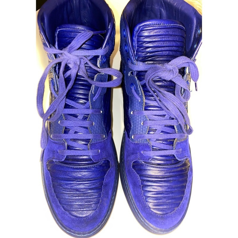 Balenciaga Mens hi Top Pleated Royal Blue Sneaker